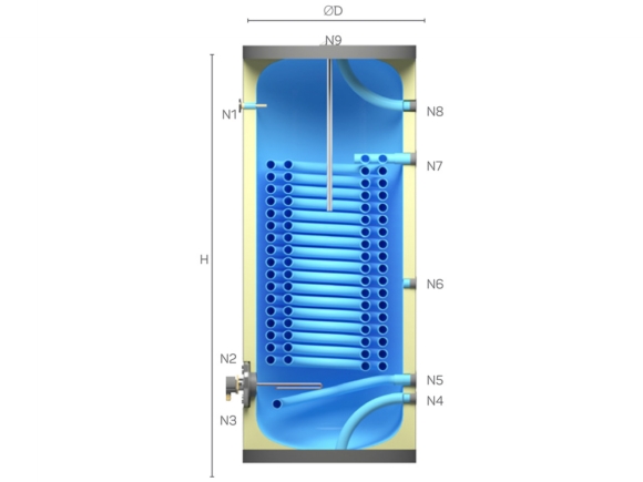 Heat Pump Tank Double Row Coil Heat Pump Water Heater