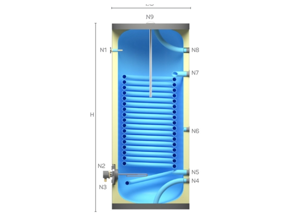 Heat Pump Tank Single Row Coil Heat Pump Water Heater